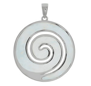 Сребърна висулка „Охлюв“ с опал  |  Бижута