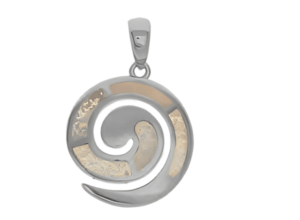 Сребърна висулка "Охлювче" с опал, M - Image 1