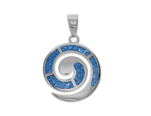 Сребърна висулка „Охлювче“ с опал, S  |  Бижута