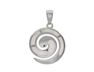 Сребърна висулка „Охлювче“ с опал, S  |  Бижута