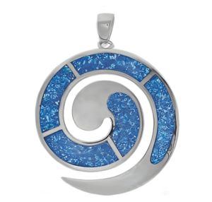 Сребърна висулка "Охлювче" с опал, XL - Image 1