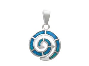 Сребърна висулка „Охлювче“ с опал, XS  |  Бижута