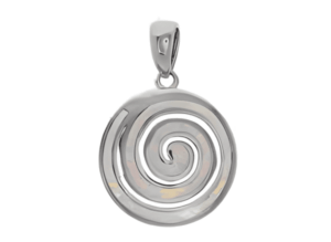 Сребърна висулка „Раковина“ с опал, среден размер  |  Бижута