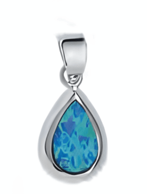 Сребърна висулка с опал "Малка капка" - Image 1