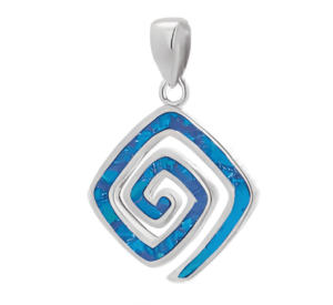 Сребърна висулка със син опал „Меандър“, среден размер  |  Бижута