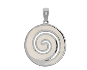 Сребърна висулка Спирала с опал, голям размер  |  Бижута