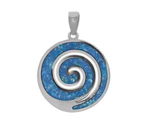 Сребърна висулка Спирала с опал, голям размер | HappyMarket.bg Сребърна висулка Спирала с опал, голям размер | Бижута