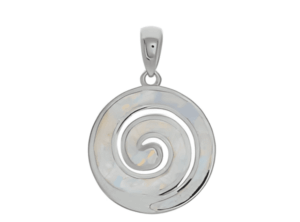 Сребърна висулка Спирала с опал, среден размер  |  Бижута