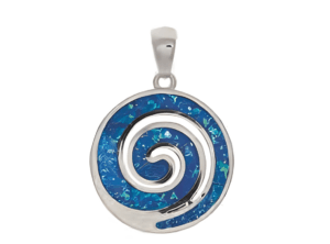 Сребърна висулка Спирала с опал, среден размер  |  Бижута