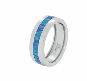 Стилен дамски сребърен пръстен с опал  |  Бижута