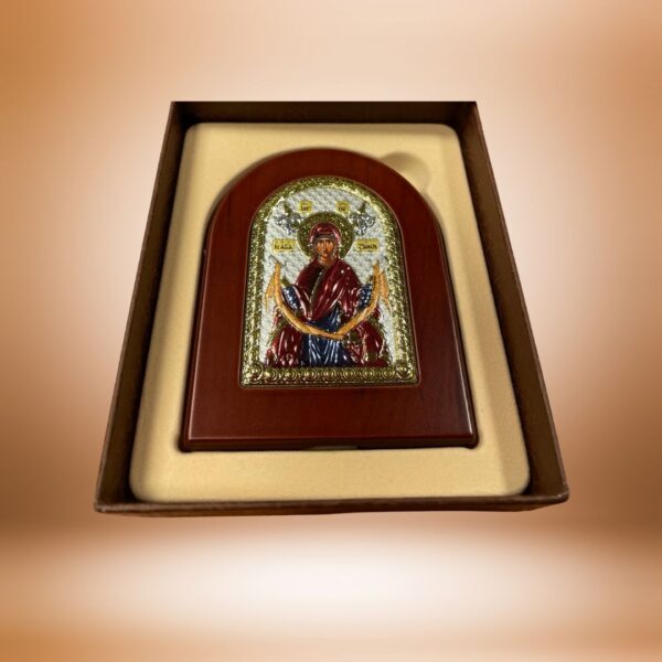 Сребърна цветна икона Поясът на Борогодица, 7.5×9.5см | HappyMarket.bg Сребърна цветна икона Поясът на Борогодица, 7.5×9.5см | Икони