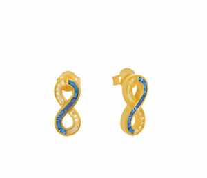 Безкрайност малки позлателни обеци с опал и винт | HappyMarket.bg Безкрайност малки позлателни обеци с опал и винт | Бижута