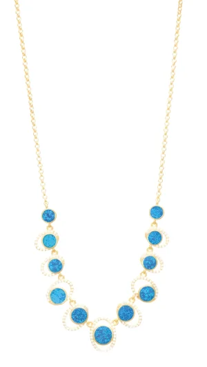 Бляскаво позлатено сребърно колие с камъни от опал | HappyMarket.bg Бляскаво позлатено сребърно колие с камъни от опал | Бижута