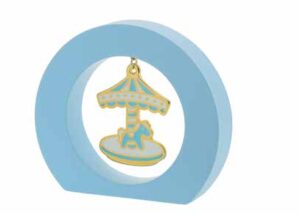 Декорация за детска стая с метална въртележка и синьо дърво | HappyMarket.bg Декорация за детска стая с метална въртележка и синьо дърво | Детски сувенири