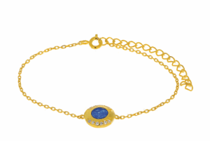 Деликатна позлатена сребърна гривна с опал  |  Бижута