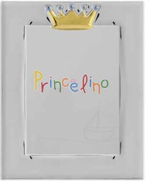 Детска фото рамка с декорация корона със сини камъчета, подходяща за момче, 13 х 18 см | HappyMarket.bg Детска фото рамка с декорация корона със сини камъчета, подходяща за момче, 13 х 18 см | Детски сребърни рамки за снимки