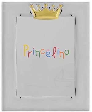 Комплект сребърни детски фото рамки с декорация корона 2 бр.,13х18 и 9х13см  |  Детски сребърни рамки за снимки