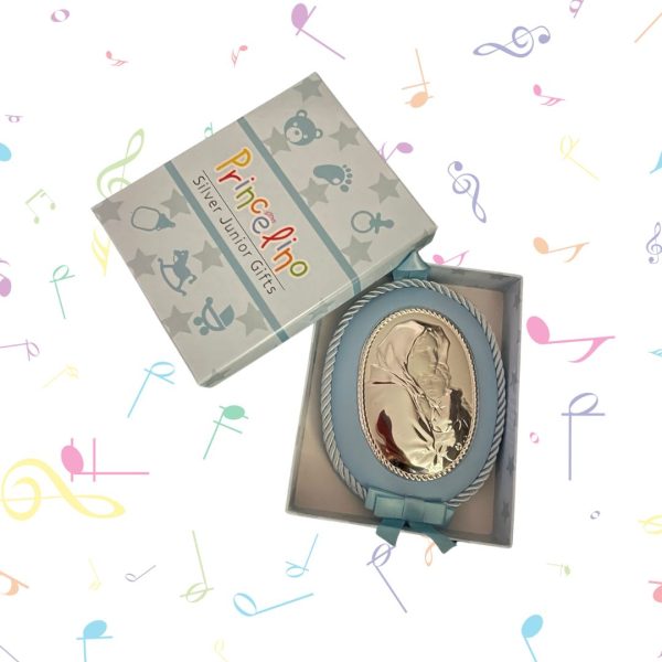 Детска религиозна синя икона Света Богородица-музикална | HappyMarket.bg Детска религиозна синя икона Света Богородица-музикална | Детски икони