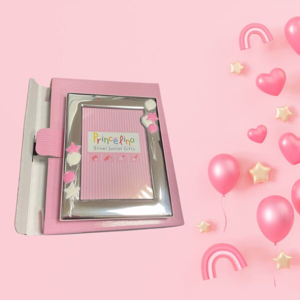 Детска рамка за момиче с декорация балони,9х13 см | HappyMarket.bg Детска рамка за момиче с декорация балони,9х13 см | Детски сребърни рамки за снимки