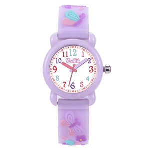 Детски часовник за момиче Пеперуди лилав