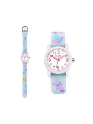 Детски часовник за момиче Пеперуди син | HappyMarket.bg Детски часовник за момиче Пеперуди син | Деца