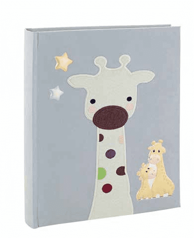 Детски албум за снимки със сребърна декорация жираф