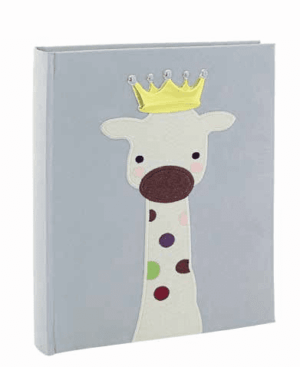 Детски албум за снимки със сребърна декорация жираф  |  Детски албуми за снимки
