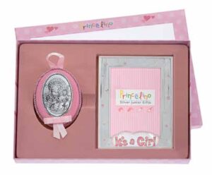 Сребърен комплект с рамка за снимка и икона за момиче,9х13см | HappyMarket.bg Сребърен комплект с рамка за снимка и икона за момиче,9х13см | Детски икони