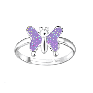 Детски сребърен пръстен Пеперуда