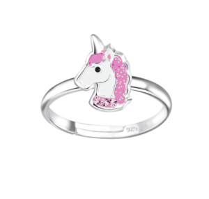 Детски сребърен пръстен Розов еднорог | HappyMarket.bg Детски сребърен пръстен Розов еднорог | Детски бижута