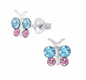 Детски сребърни обеци Блестяща пеперуда, тип винт | HappyMarket.bg Детски сребърни обеци Блестяща пеперуда, тип винт | Детски бижута