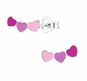 Детски сребърни обеци Любов, тип винт | HappyMarket.bg Детски сребърни обеци Любов, тип винт | Детски бижута