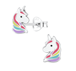 Детски сребърни обеци Магически еднорог, тип винт | HappyMarket.bg Детски сребърни обеци Магически еднорог, тип винт | Детски бижута