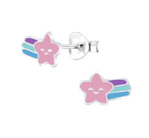 Детски сребърни обеци Падаща звезда, тип винт | HappyMarket.bg Детски сребърни обеци Падаща звезда, тип винт | Детски бижута