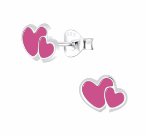 Детски сребърни обеци Сърца, тип винт | HappyMarket.bg Детски сребърни обеци Сърца, тип винт | Детски бижута
