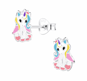 Детски сребърни обеци Вълшебен еднорог, тип винт | HappyMarket.bg Детски сребърни обеци Вълшебен еднорог, тип винт | Детски бижута
