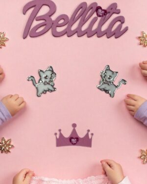 Детски сребърни обеци Бяло коте, тип винт | HappyMarket.bg Детски сребърни обеци Бяло коте, тип винт | Детски бижута