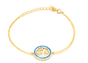 Двойна позлатена гривна „Дървото на живота“ с опал  |  Бижута