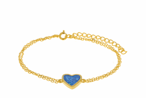 Двойна позлатена гривна "Сърце" с опал - Image 1