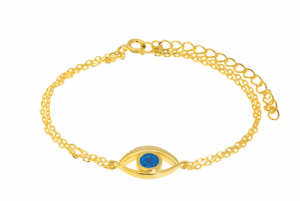 Двойна позлатена гривна "Око" с опал 1 Двойна позлатена гривна "Око" с опал - Image 1