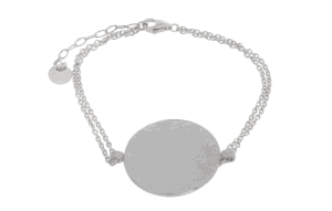 Двойна сребърна гривна с голям диск Фестос - Image 1