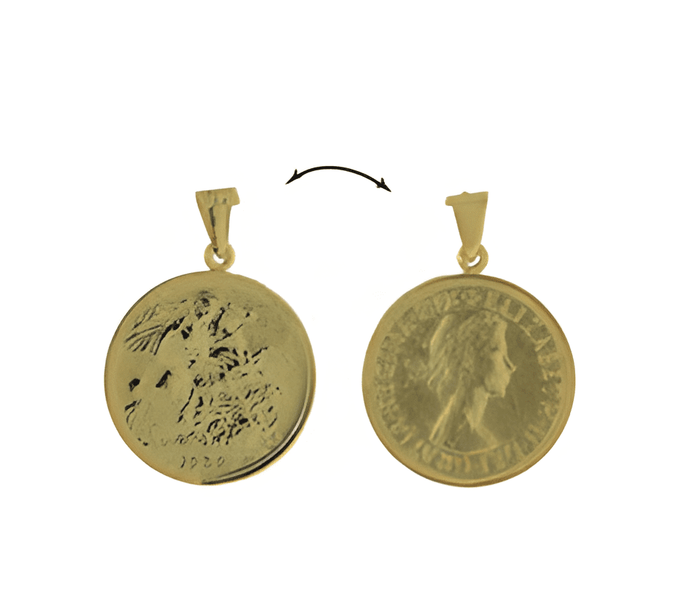 Двустранен позлатен сребърен медальон