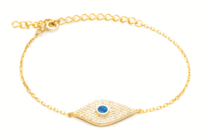 Елегантна позлатена сребърна гривна с опал - Image 1