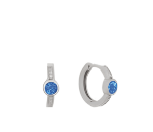 Елегантни обеци тип халка с опал и скрито английско закопчаване - Image 1