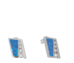 Елегантни сребърни обеци с опал и винт - Image 1