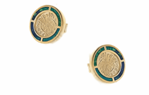 Фестос малки позлатени обеци с опал и винт, M  |  Бижута