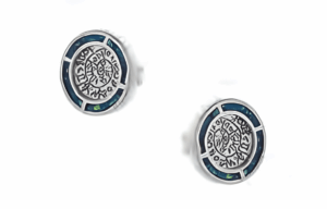 Фестос малки сребърни обеци с опал и винт, M  |  Бижута