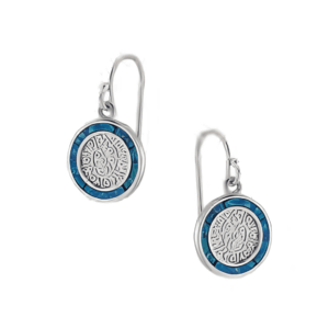 Фестос сребърни обеци с опал, тип кука  |  Бижута