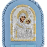 Икона за кръщене на момче, сребърно покритие, Богородица и Младенеца  |  Детски икони
