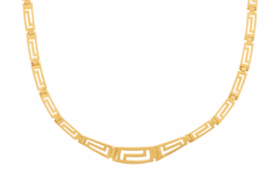 Изискано позлатено сребърно колие с меандър - Image 1